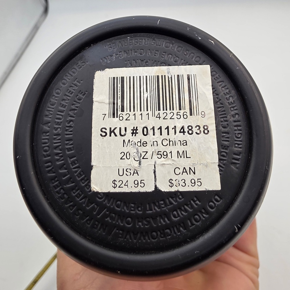 Starbucks Matte Black Stainless Steel Travel Tumbler 20oz Silver Siren Logo P1 - Picture 15 of 16